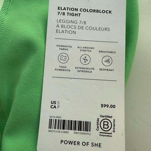 Athleta Elation Color Block 7/8 Ultra High Rise Leggings | Valley | Small - Picture 8 of 9
